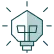 Light bulb icon with a geometric pattern, representing innovation or an idea